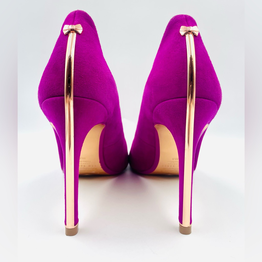 Ted Baker Suede Stilettoes With Wonderful Rose Gold-Tone Hardware